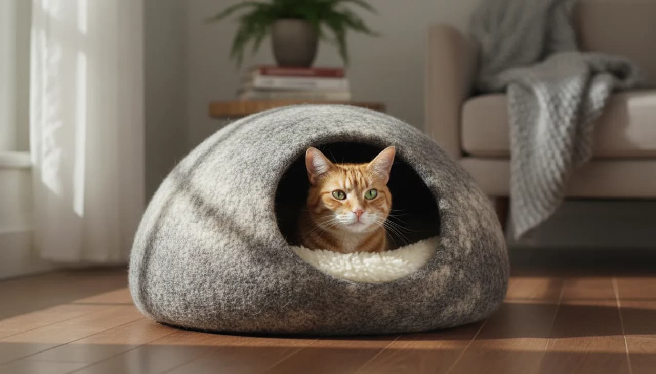 Why My Cat Prefers the Feltcave Cat Bed: A Review Cover