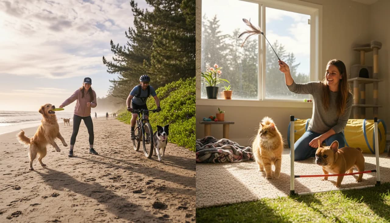 Playing with and keeping pets active is essential today Cover